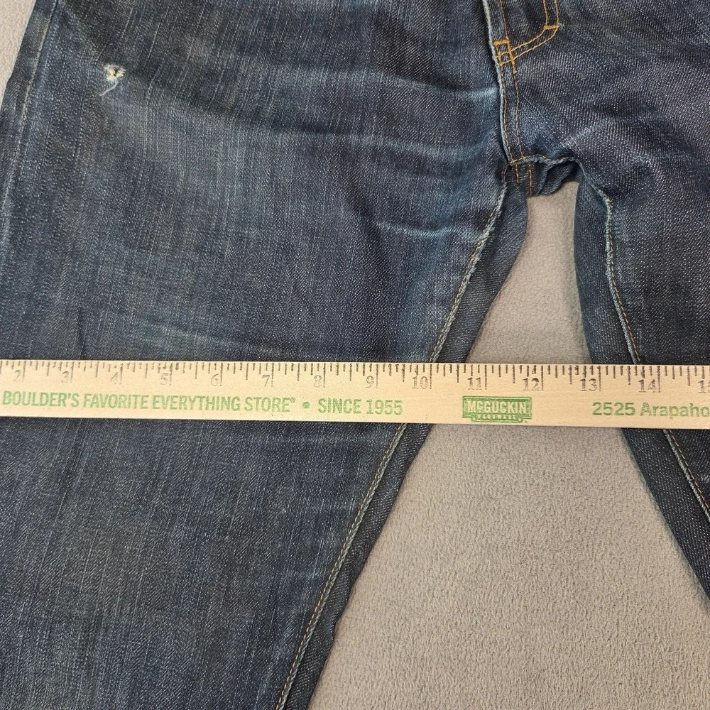 Selvedge Denim Jeans Mens‎ Blue Dark Wash Straight Leg Zip Fly Fits 30x30